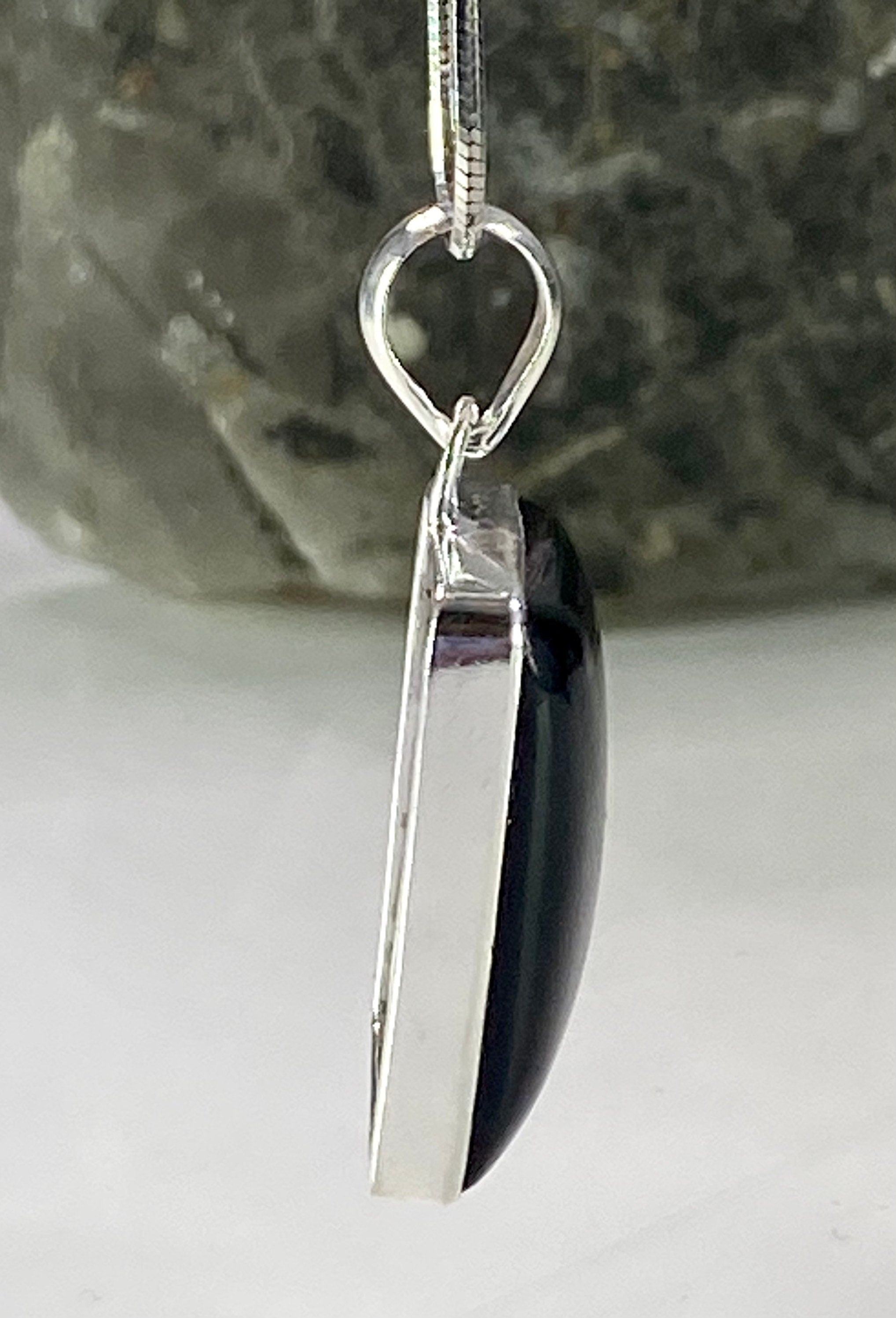 Hematite and Silver Pendant Including the Chain (M0523)