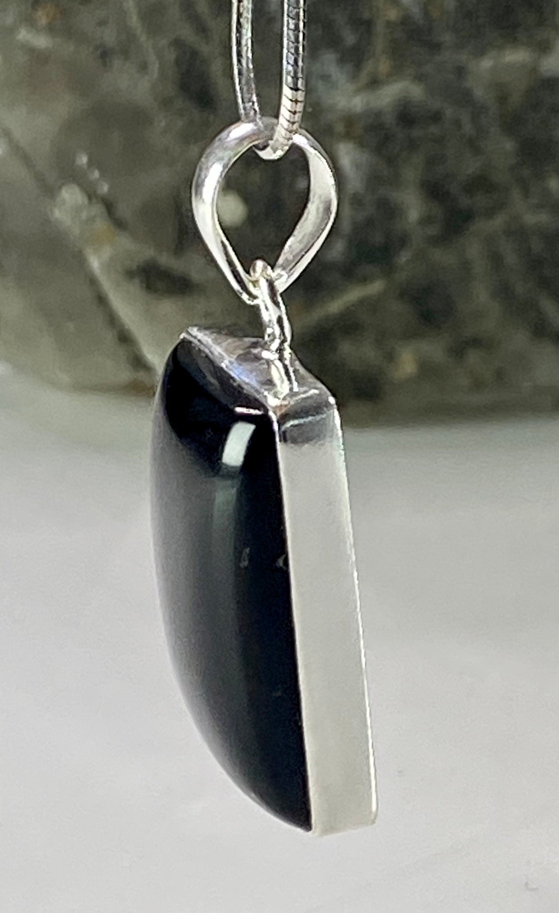 Hematite and Silver Pendant Including the Chain (M0523)