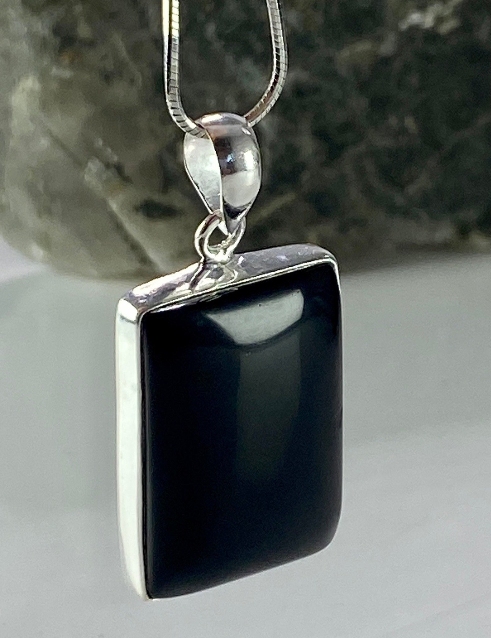 Hematite and Silver Pendant Including the Chain (M0523)