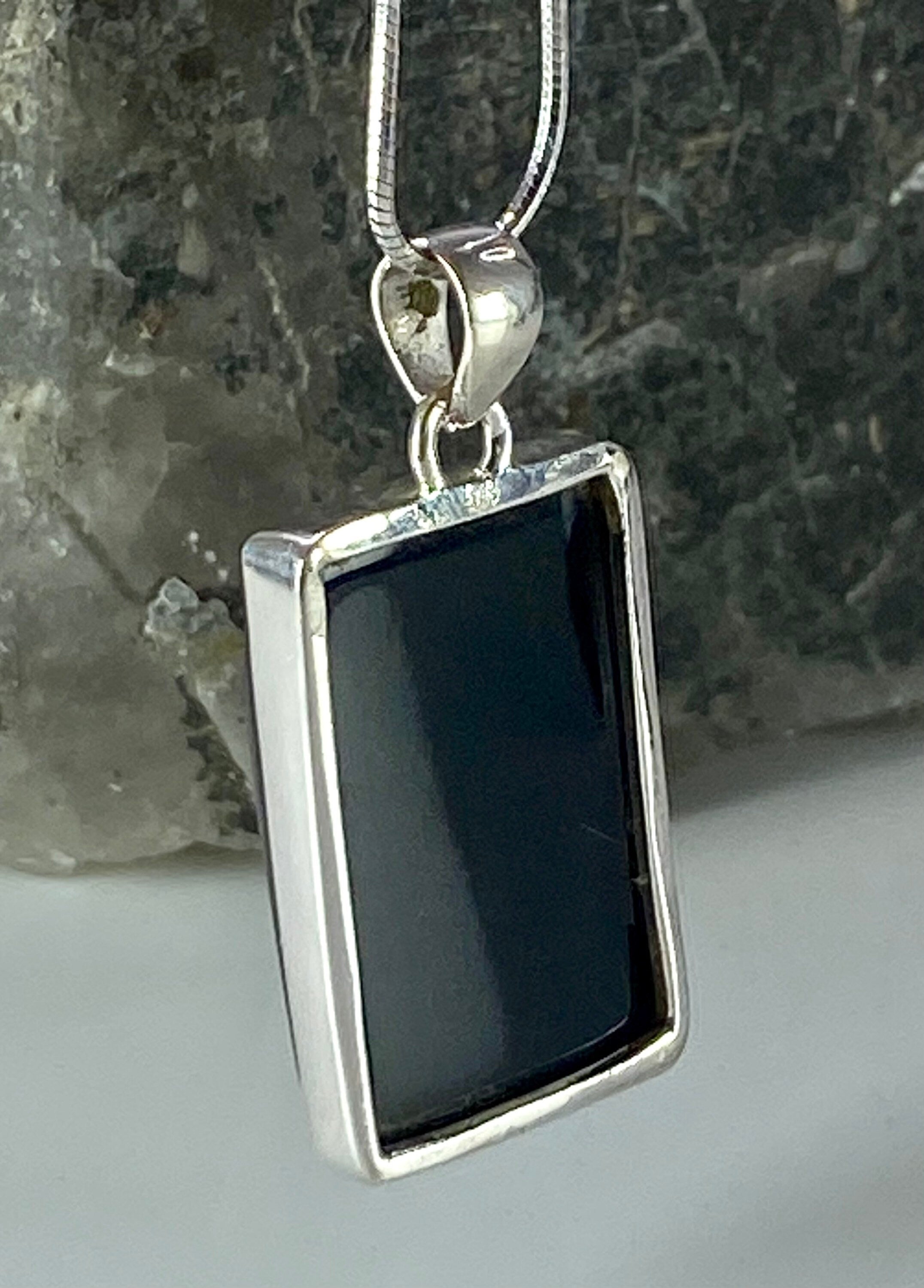 Hematite and Silver Pendant Including the Chain (M0523)