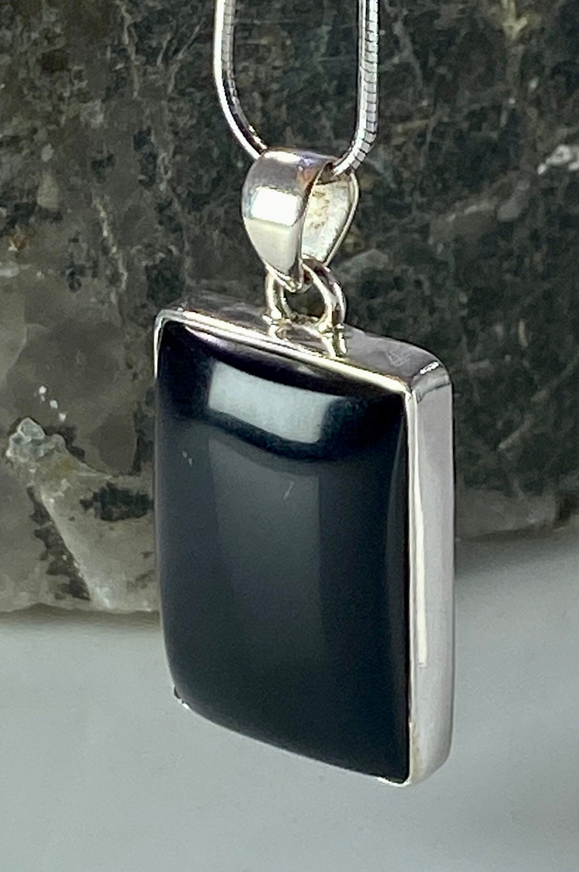 Hematite and Silver Pendant Including the Chain (M0523)