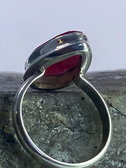 Raw Ruby and Silver Ring (M05)