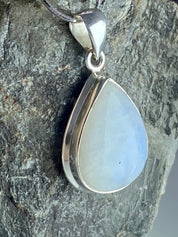 Blue Fire Moonstone and Silver Pendant (M0523)