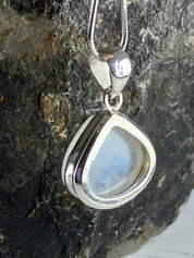 Blue Fire Moonstone and Silver Pendant (M0523)