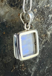 Blue Fire Moonstone and Silver Pendant (M0523)