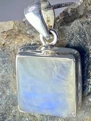 Blue Fire Moonstone and Silver Pendant (M0523)