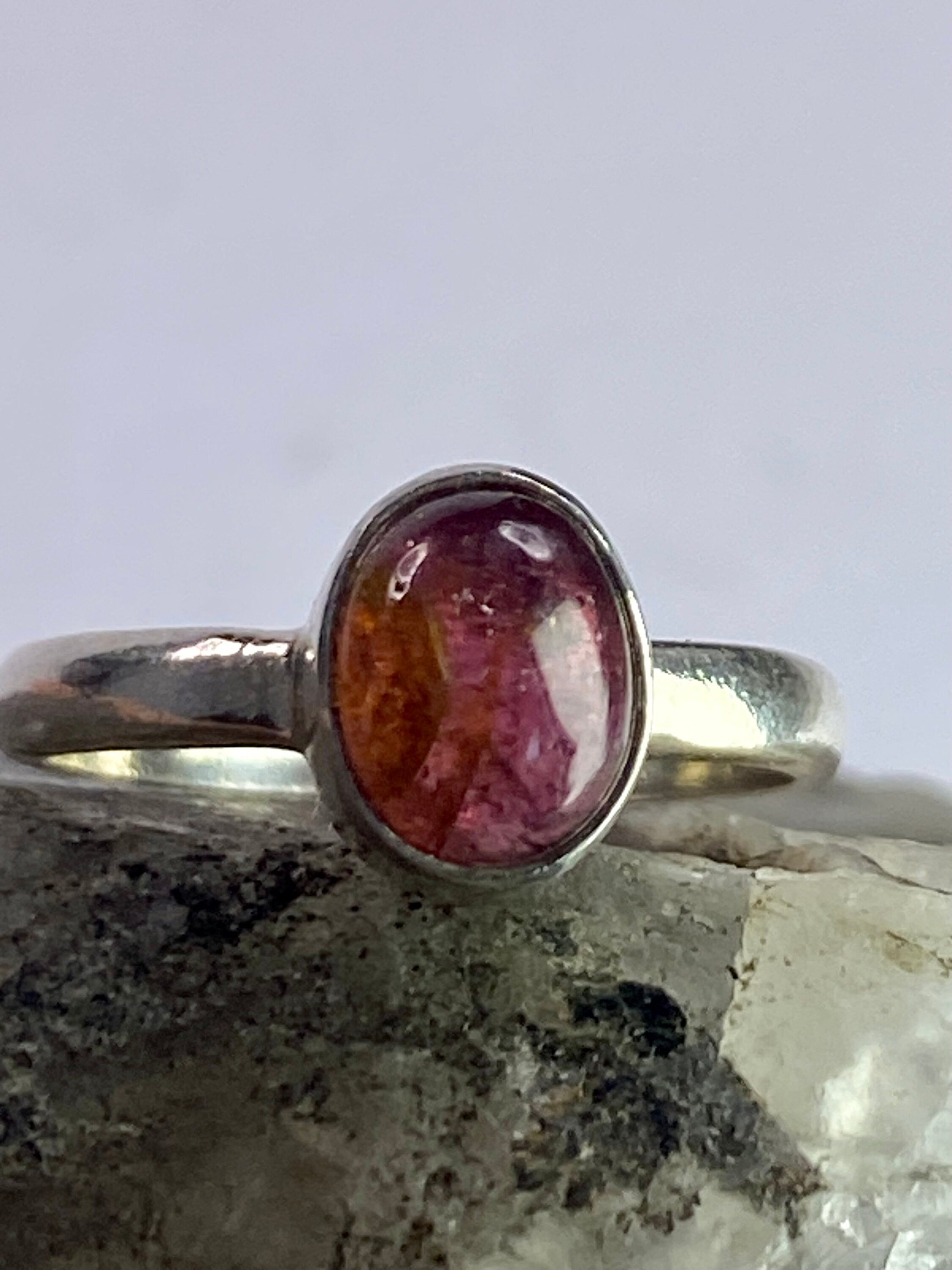 Purple Tourmaline and Silver Ring