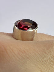 Watermelon Tourmaline Silver Oval Ring