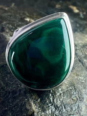 Natural Malachite and Silver Ring(M0523)