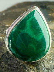 Natural Malachite and Silver Ring(M0523)