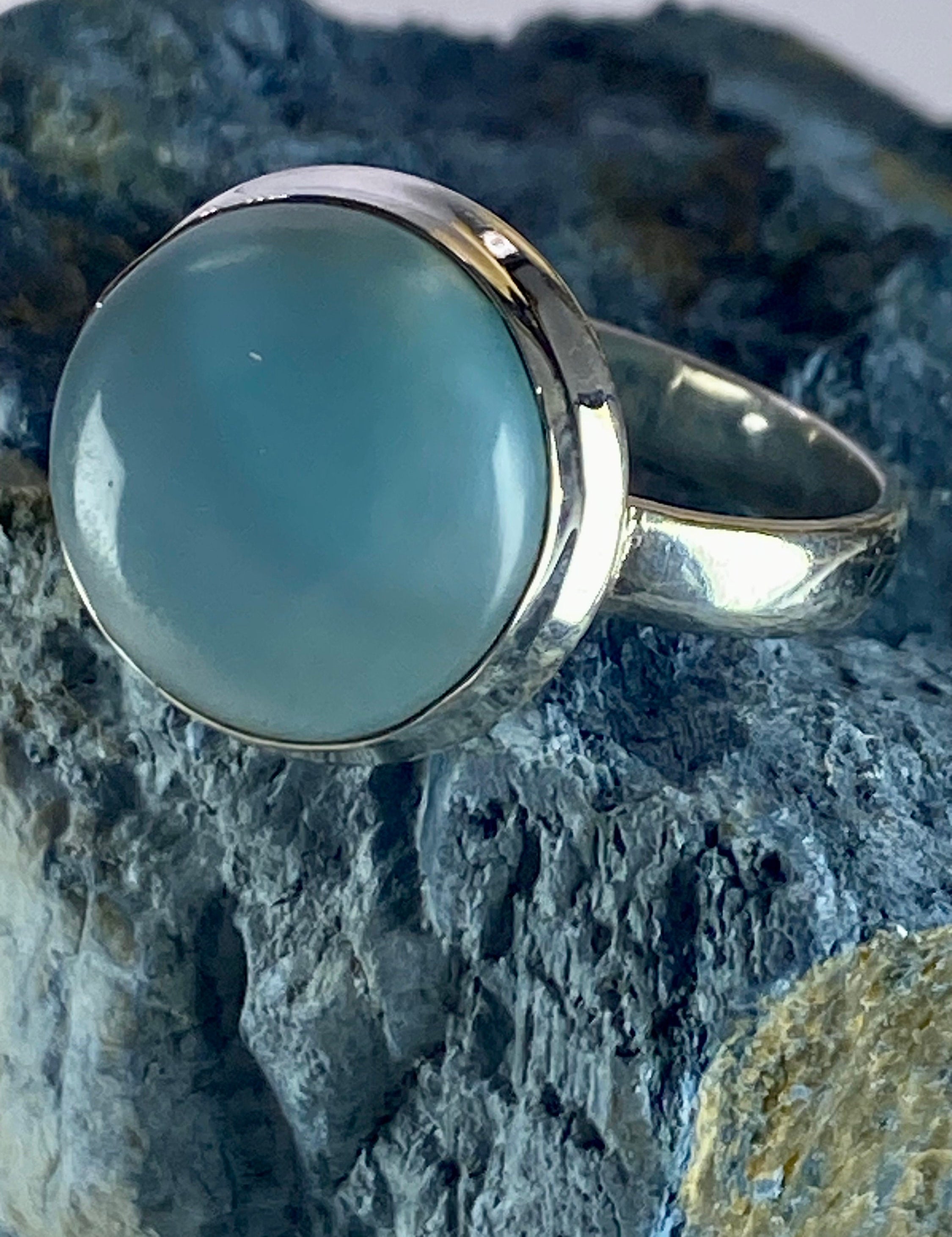 Larimar 925 Silver Ring (M06)