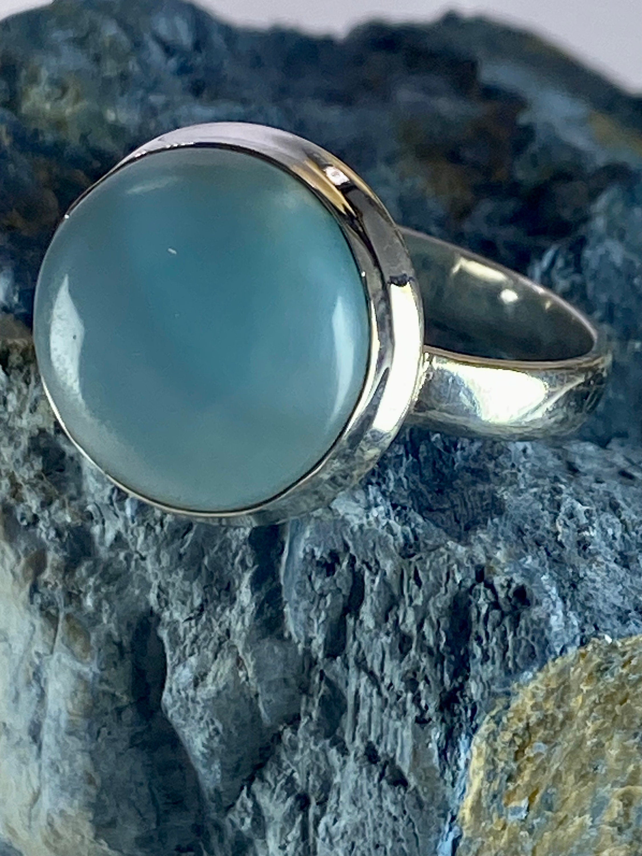 Larimar 925 Silver Ring (M06)