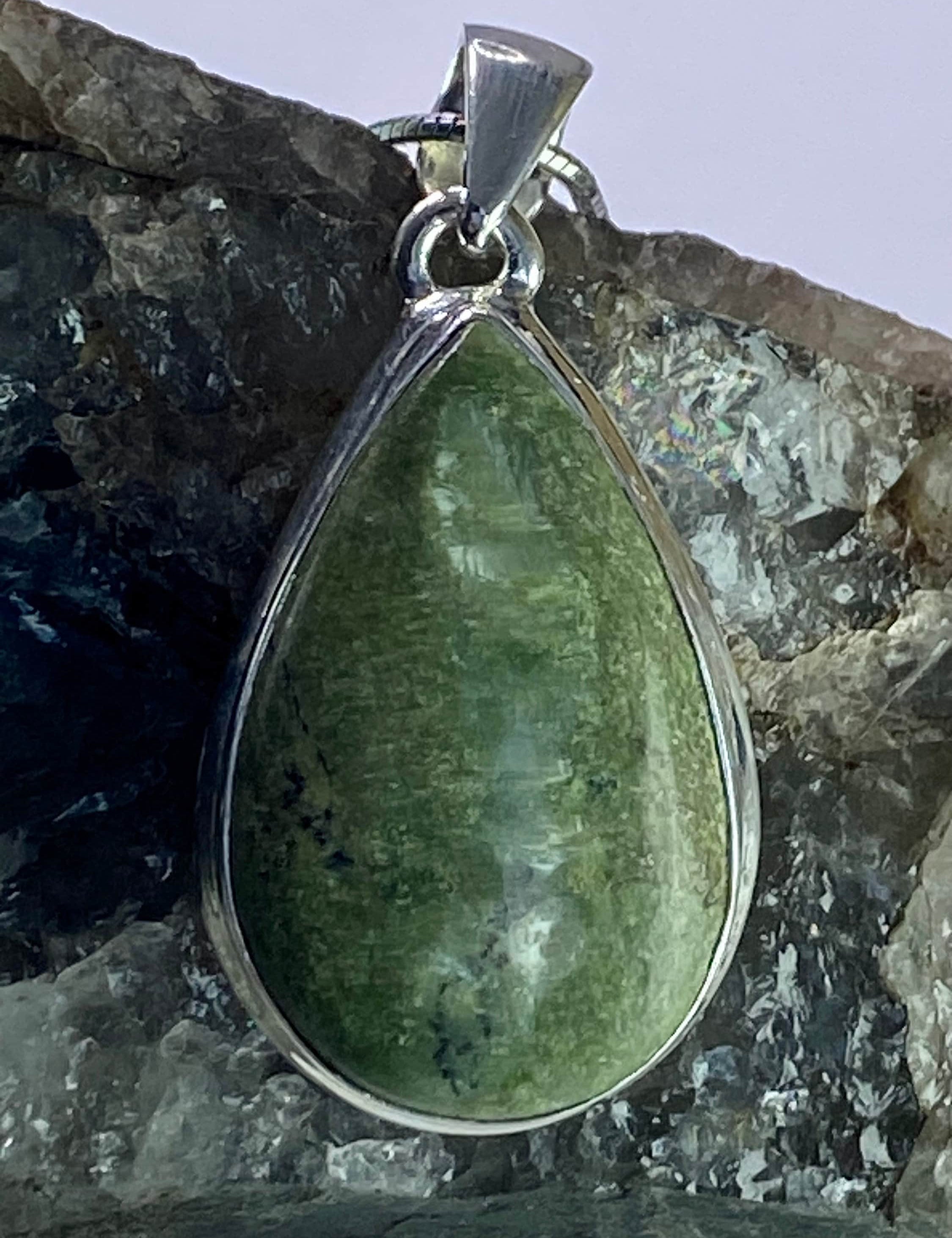 Imperial Opal and Silver Pendant Including Chain