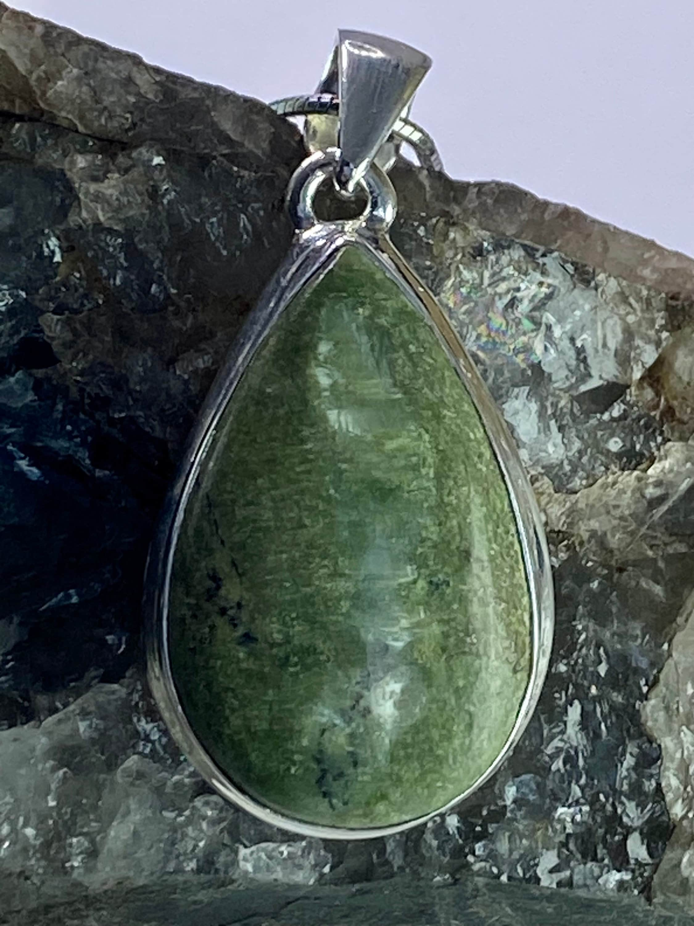 Imperial Opal and Silver Pendant Including Chain