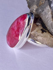 Raw Ruby and Silver Ring (M09)