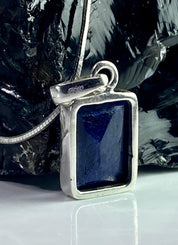 Raw Sapphire and Silver Pendant (YM)