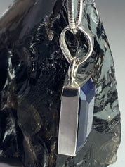 Raw Sapphire and Silver Pendant (YM)