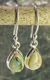 Sterling (Monarch) Opal and Silver Earrings (UV84)