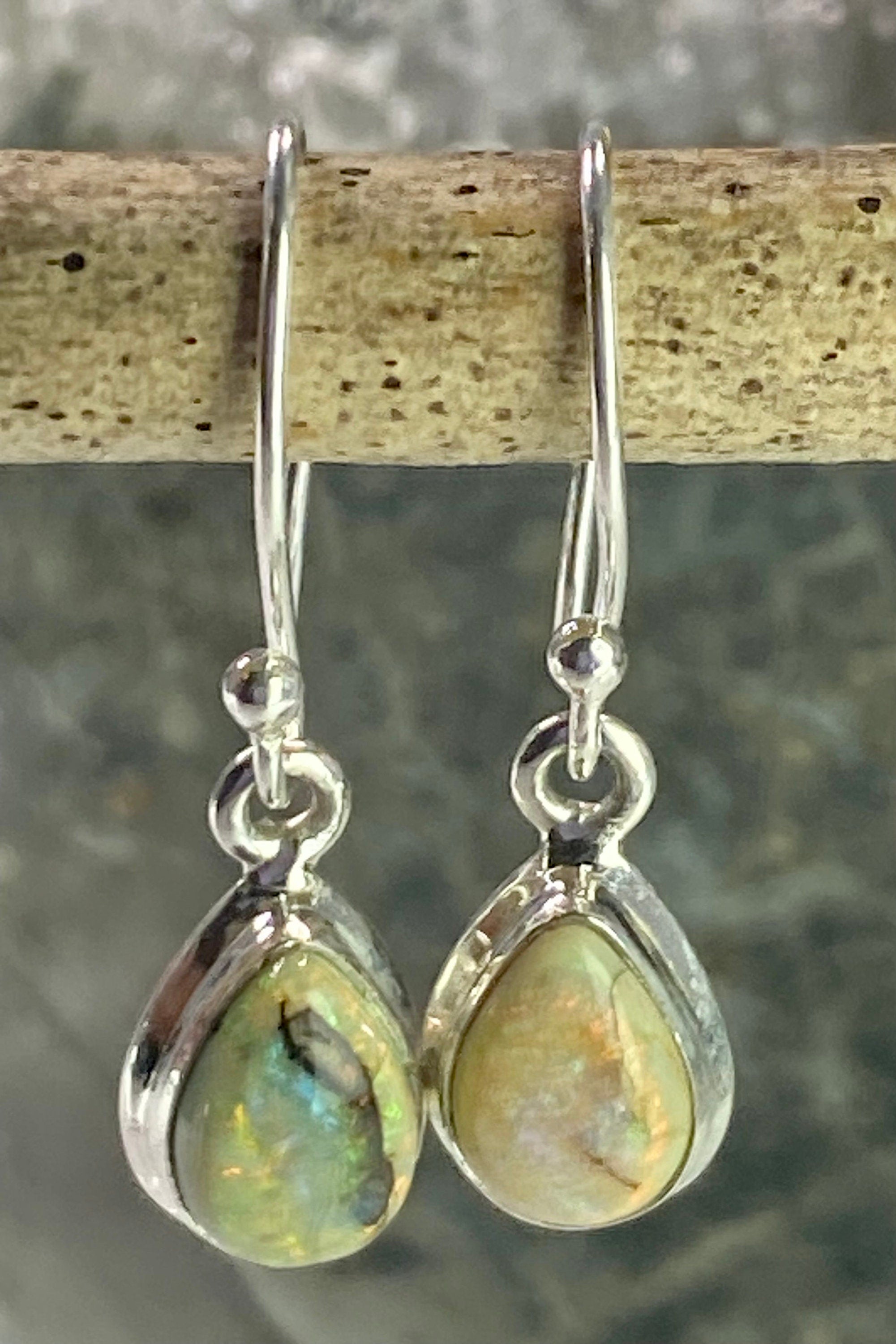 Sterling (Monarch) Opal and Silver Earrings (UV84)