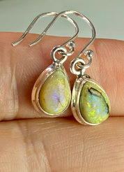 Sterling (Monarch) Opal and Silver Earrings (UV84)