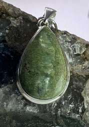 Imperial Opal and Silver Pendant Including Chain