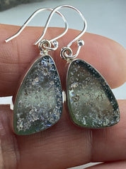 Ancient Roman Glass and Silver Earrings (UV21)