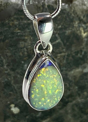 Sterling (Monarch) Opal and Silver Pendant (UV564)
