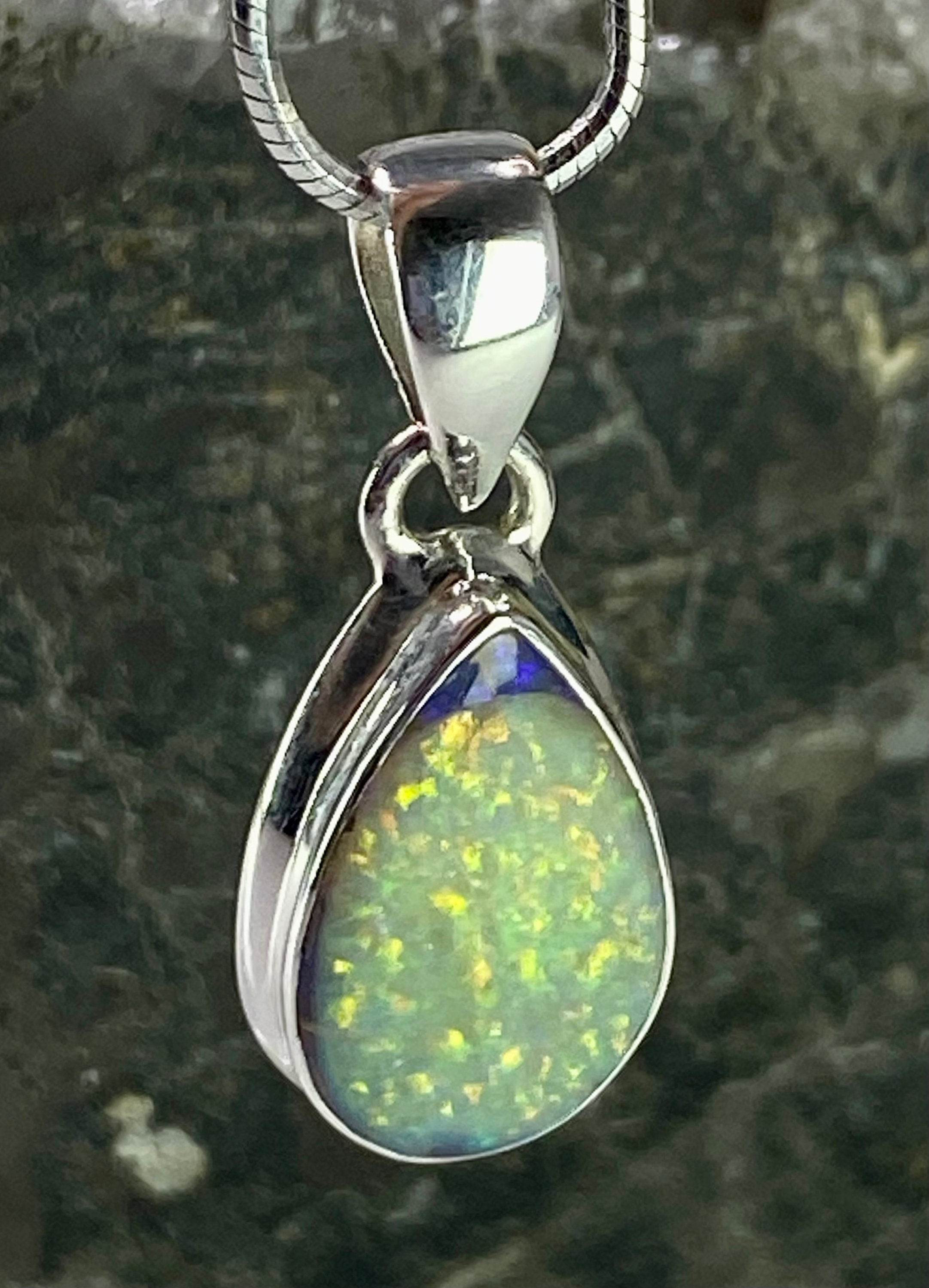 Sterling (Monarch) Opal and Silver Pendant (UV564)