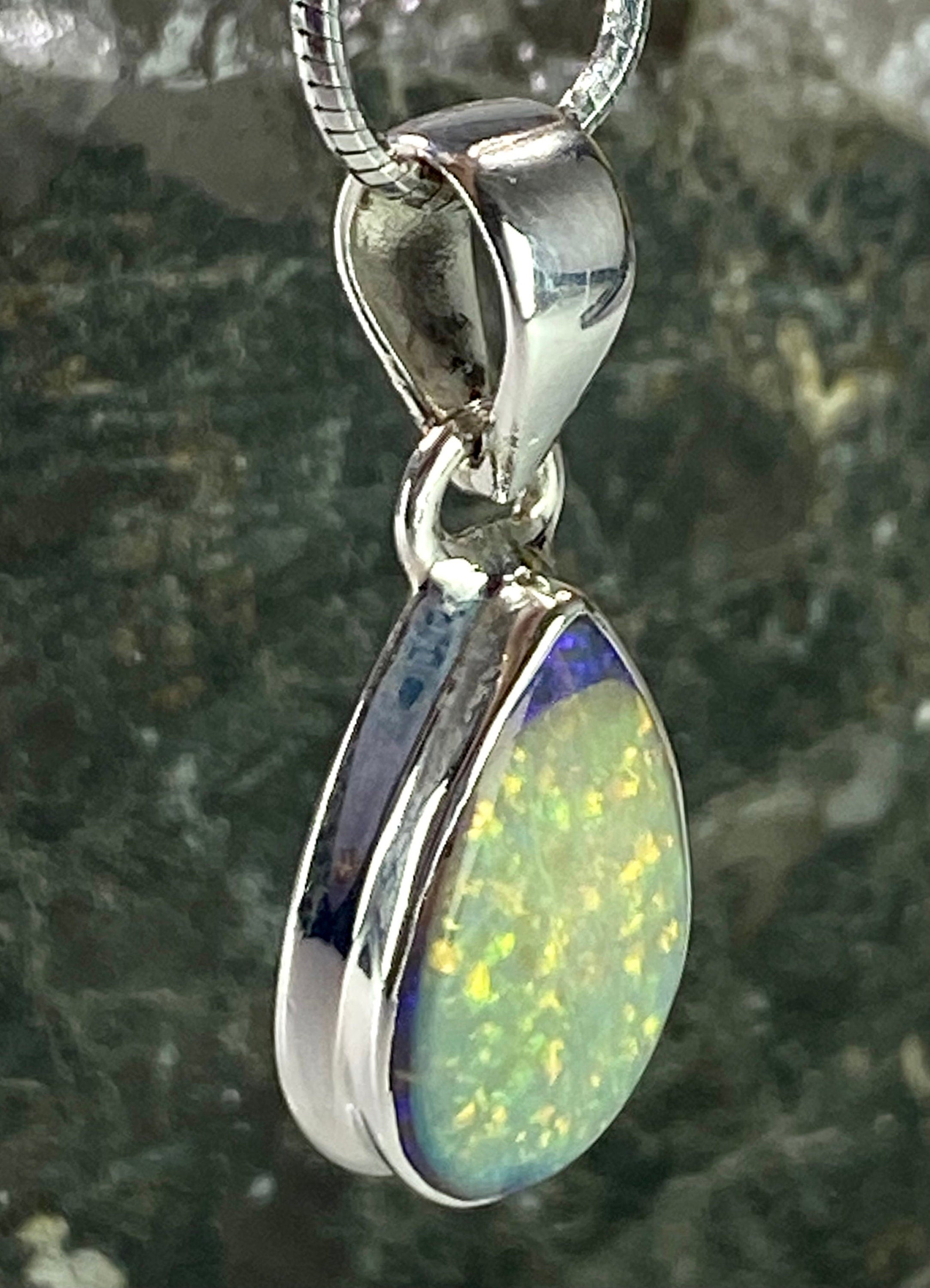 Sterling (Monarch) Opal and Silver Pendant (UV564)