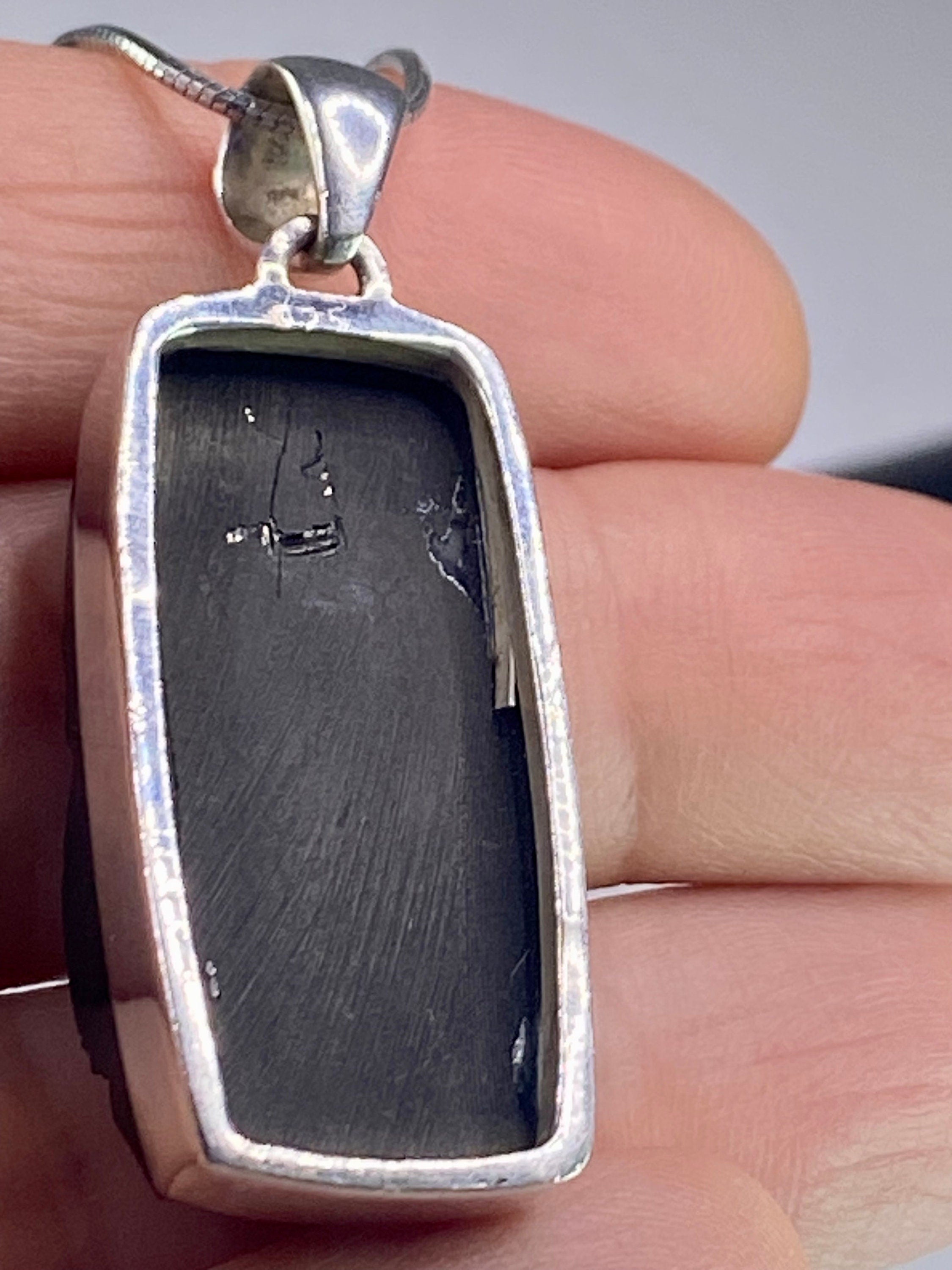 Shungite Sterling Silver Pendant (UV2070)