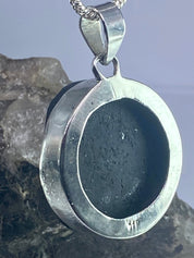 Natural Black Tourmaline and Silver Pendant (F)