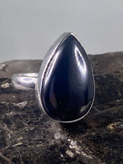 Grade A Hematite and Silver Ring