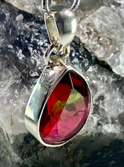 Watermelon Tourmaline 925 Silver Pendant Necklace