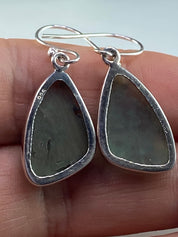 Ancient Roman Glass and Silver Earrings (UV21)