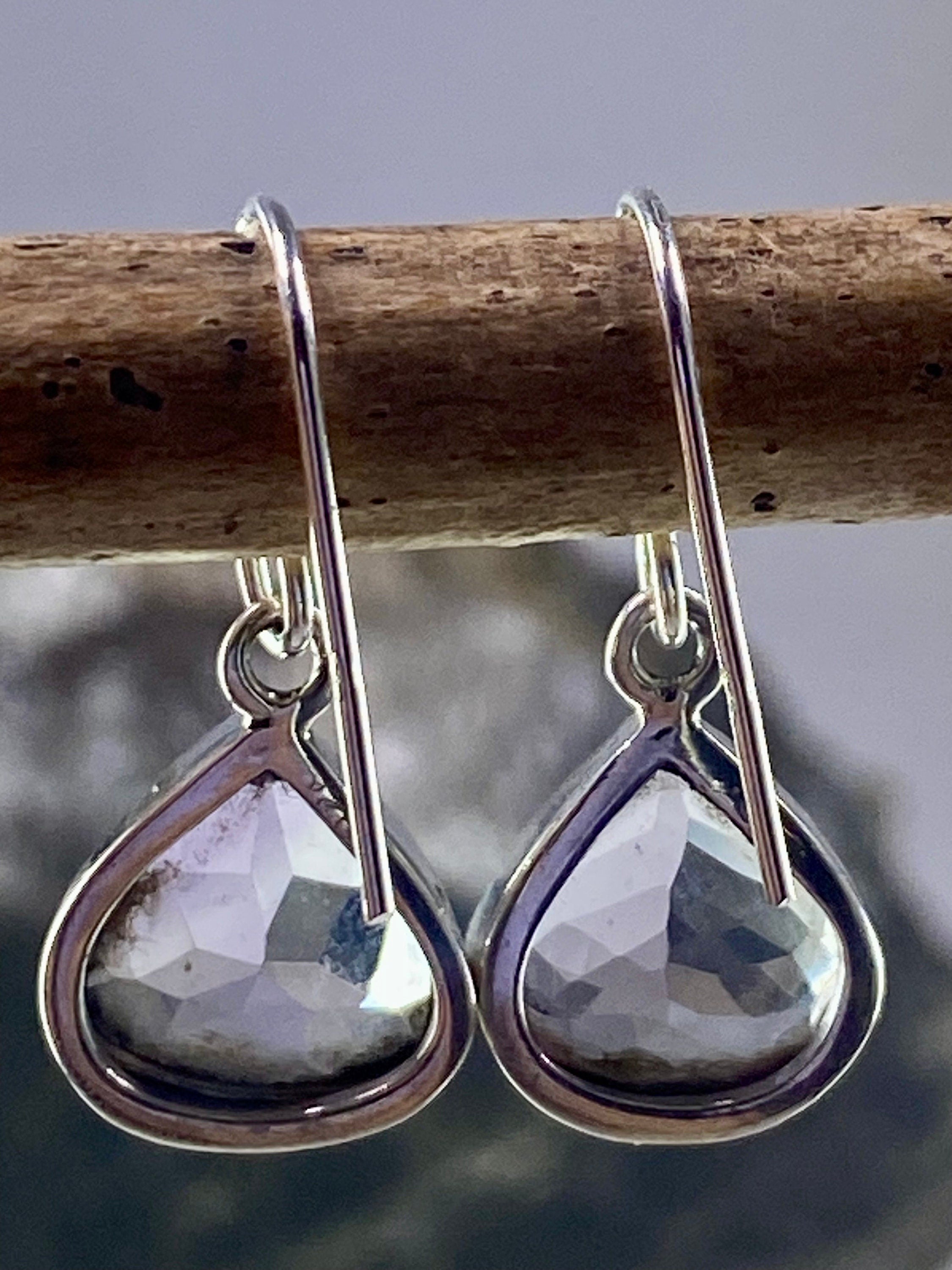 Purple Amethyst and Sterling Silver Drop Earrings (M094)