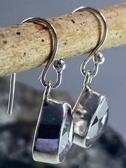 Purple Amethyst and Sterling Silver Drop Earrings (M094)