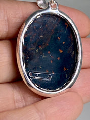 African Dragon Bloodstone and silver Pendant (UV1482)