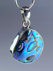 Superb Quality Natural Abalone and Silver Pendant (M03)