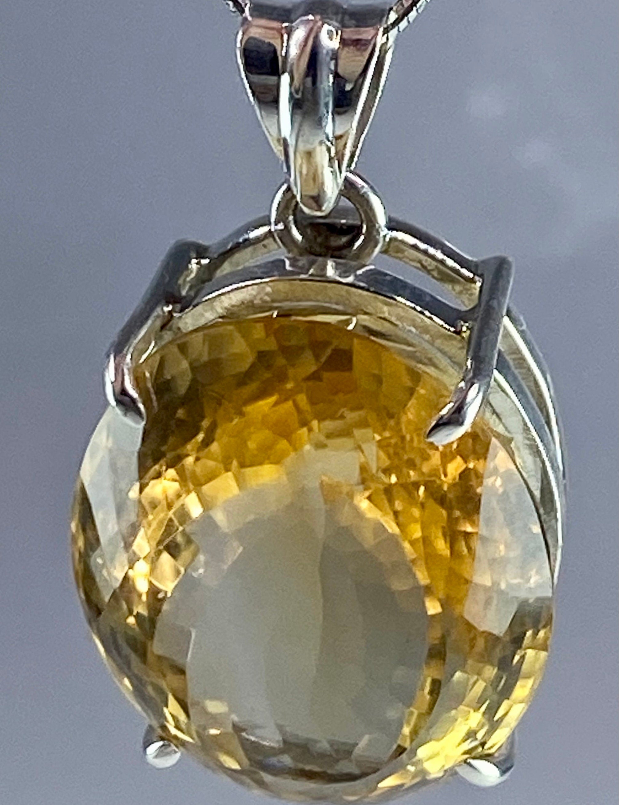 Citrine and Sterling Silver Pendant (M)