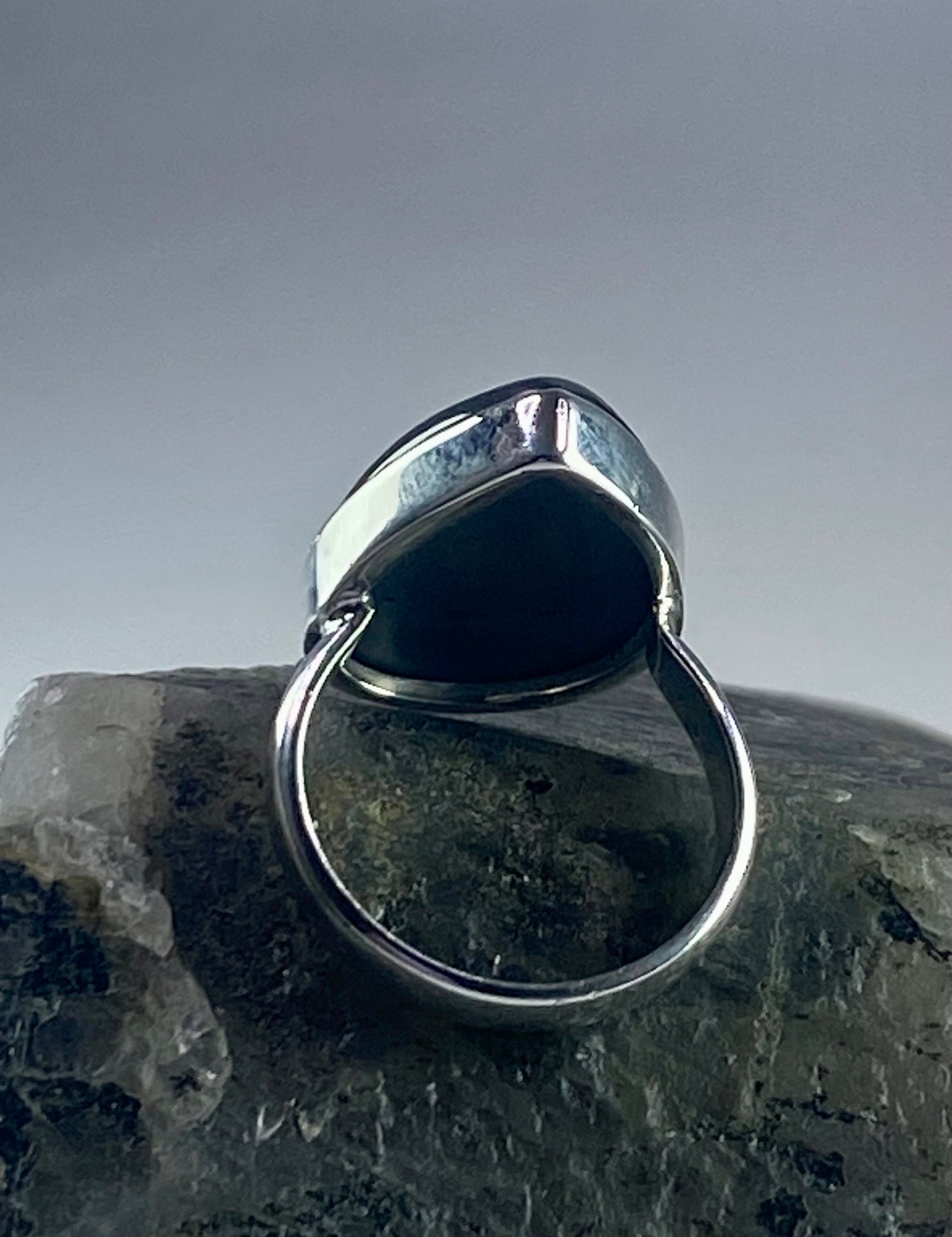 Grade A Hematite and Silver Ring