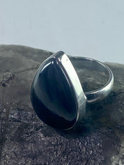 Grade A Hematite and Silver Ring