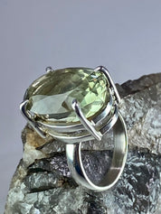 Green Amethyst (Prasiolite) and Silver Ring