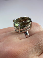 Green Amethyst (Prasiolite) and Silver Ring