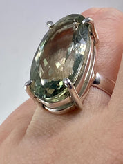 Green Amethyst Prasiolite Sterling Silver Ring