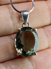 Green Amethyst (Prasiolite) and Silver Pendant (M)