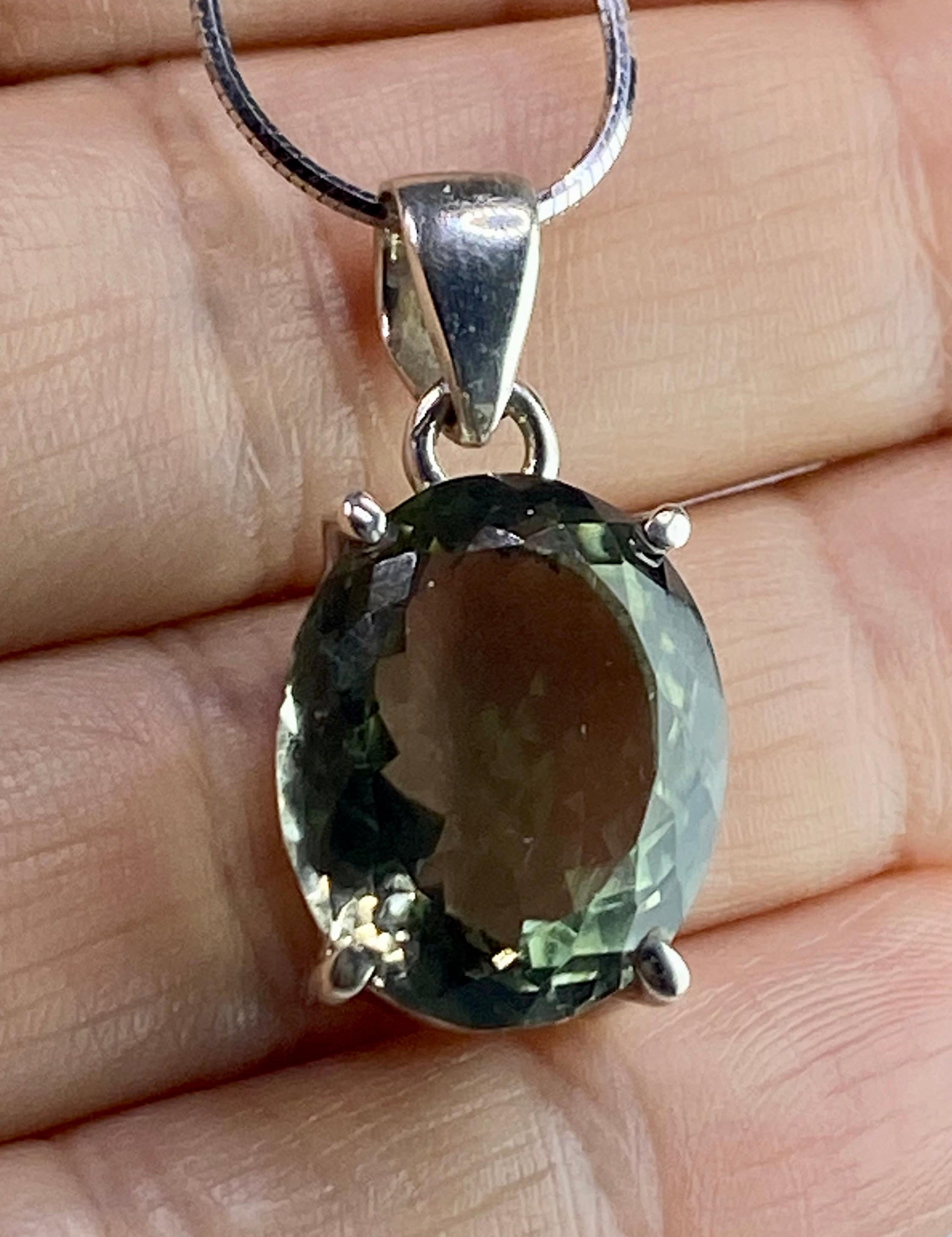 Green Amethyst (Prasiolite) and Silver Pendant (M)