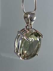 Green Amethyst (Prasiolite ) and Silver Pendant Including the Chain