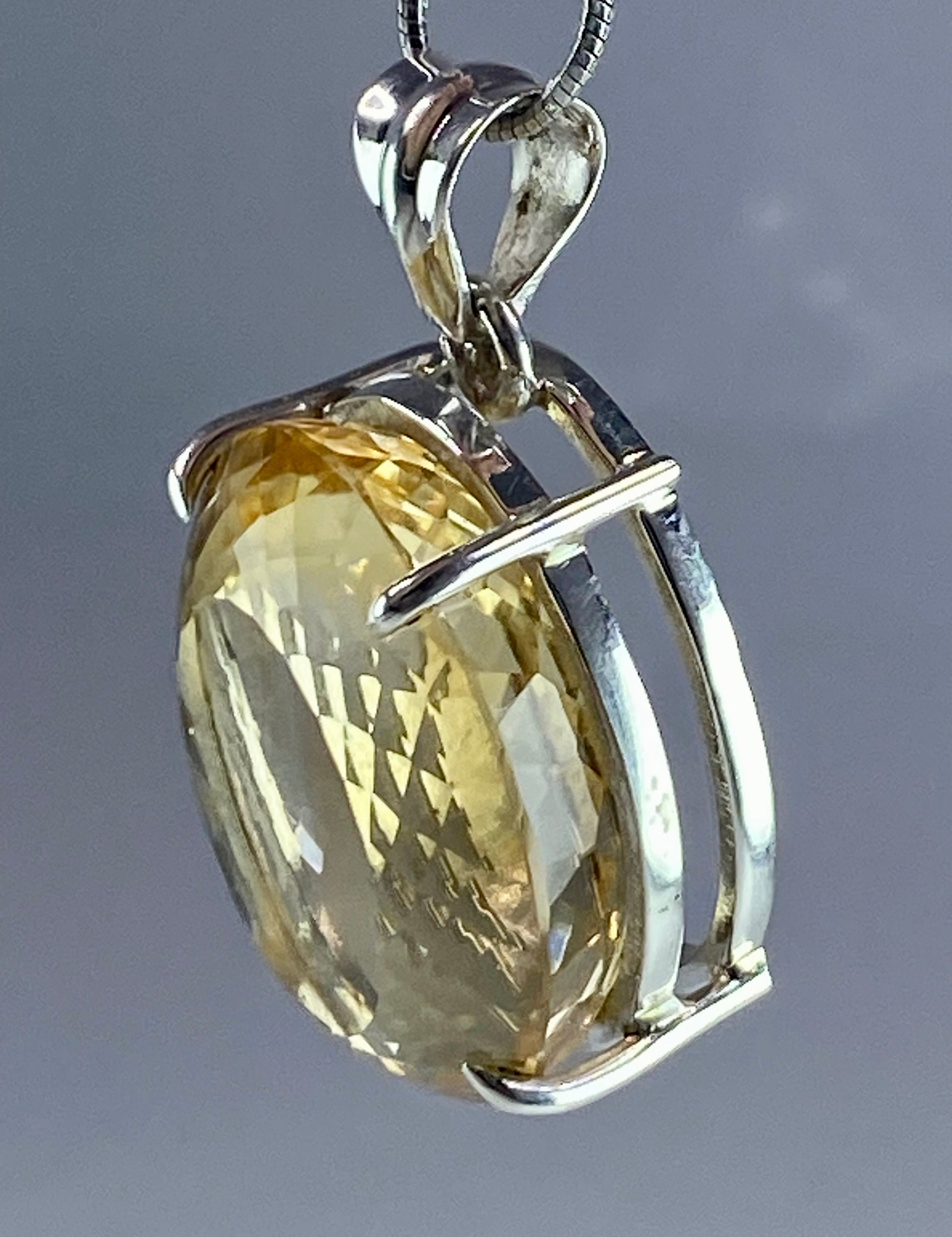 Citrine and Sterling Silver Pendant (M)