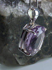 Purple Amethyst and Sterling Silver Pendant (M)