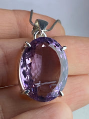 Purple Amethyst and Sterling Silver Pendant (M)